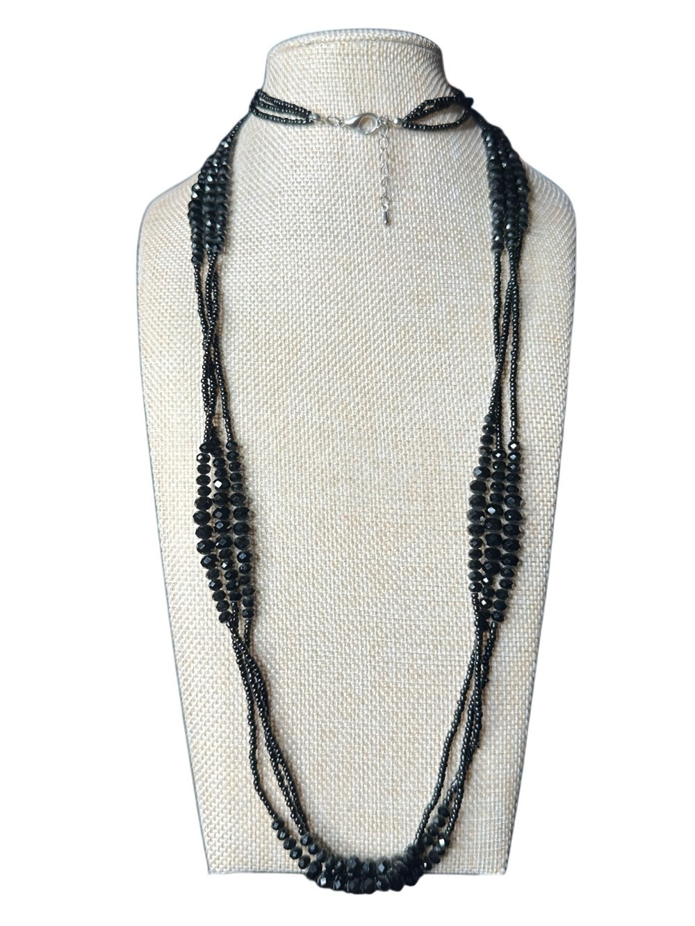 Elegant Black Multi-Strand Beaded Necklace - Classic Women's Jewelry